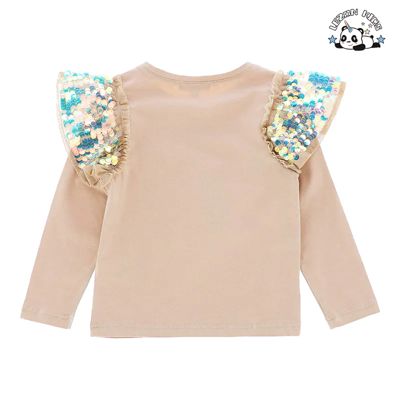 LEZONKIDS - Good Quality Kids Summer Spring Clothing Cotton Long Sleeves Top with Tulle Skirt Girls Clothing Suit